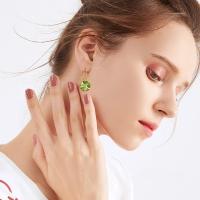 Pendientes de peridoto de lujo dorados para mujer, piedra de 15x15mm, plata pura elegante 925, conjuntos de joyería para fiesta y boda, regalo de boda - details 5
