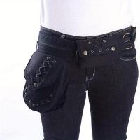 1 pieza de estilo Punk para hombre y mujer, cubierta de riñón negra Simple, soporte para teléfono móvil, tarjetas y llaves, bolsa Vie para ciclismo para hombre y mujer - details 0