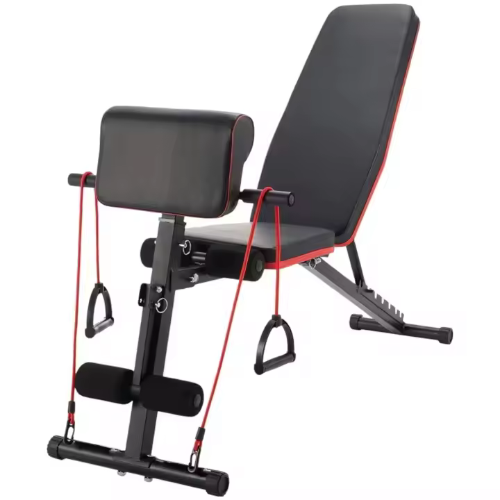 Banco de Mancuerna Plegable Inclinable Banco de Pesas Musculación Multifuncional para Entrenamiento Completo Máquina de Fitness Gimnasio Hogar - 1