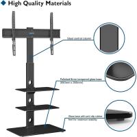 Soporte de TV con Base Ajustable Vidrio Templado de 3 Niveles Para Pantallas LED OLED LCD Plasma de 30 a 70 Pulgadas Max VESA 600x400 mm Blanco - details 10