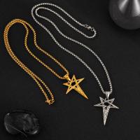 Collar con colgante vikingo para hombre – Ojo de Horus y símbolo de pentagrama Joyería de acero inoxidable retro punk - details 4
