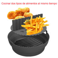 Cesta de silicona para freidora de aire, accesorio redondo, reutilizable, plegable, sin Bpa, 20cm/22cm - details 2
