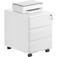 Archivador Móvil con Cerradura Cajonera con Ruedas para Archivos A4 Mueble Archivador Metálico para Oficina Blanco SK024ws - details 0