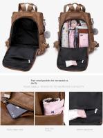 Mochila antirrobo de cuero vintage suave para mujer, mochila de trabajo de gran capacidad, bolso de hombro informal para mujer - details 16