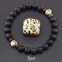 Pulsera de piedra de Lava para hombre, cuentas de piedra lunar de labradorita Natural, pulsera de Buda tibetano, pulsera difusora de aceite de Chakra, joyería para hombre - details 32
