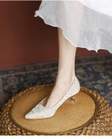 Tacones altos de verano para mujer 2025, nuevos, puntiagudos, cómodos, tacón delgado, temperamento, cuero suave, cómodos, versátiles, boca poco profunda, solo zapatos para mujer. - details 2