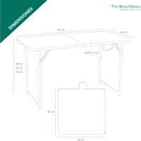 Plegable Sólido 120*60*48/61/74cm Altura Regulable y portátil Normativa Uso público Interior/Exterior (EN 581-1/3). Tablero Resina HDPE 3,5cm Capacidad 4 Personas - details 2