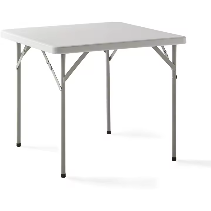 Mesa Plegable Portátil Multifuncional, 84x84x74cm, Cuadrada, Blanco - 1