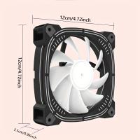 Ventilador de PC en forma de prisma con viento positivo y negativo, sincronización de luz, gran volumen de aire, color ARGB, control de temperatura PWM, silencioso - details 7