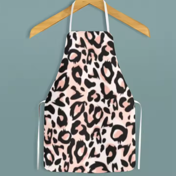 Delantal de Estilo Leopardo Impermeable, Resistente al Aceite, Ideal para Cocina, Horneado, Taller de Barista - 1
