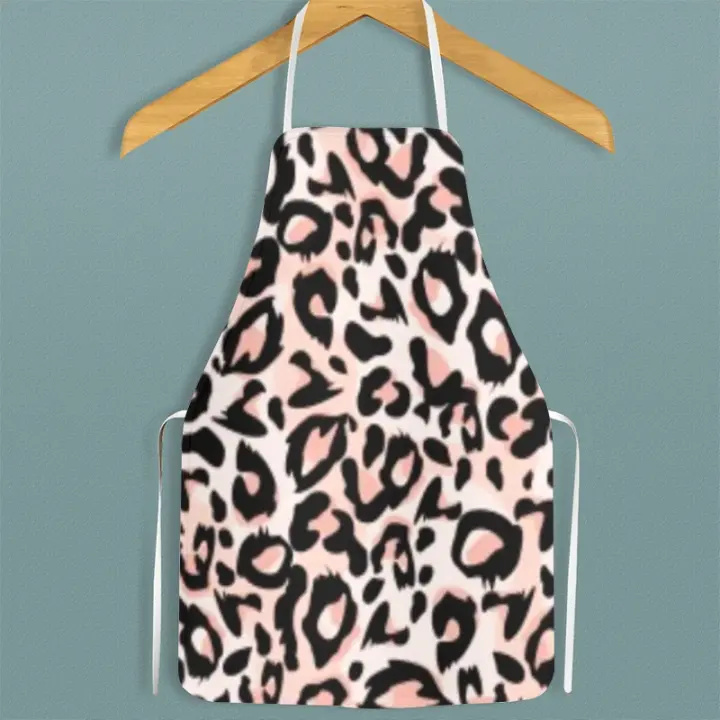 Delantal de Estilo Leopardo Impermeable, Resistente al Aceite, Ideal para Cocina, Horneado, Taller de Barista - 1