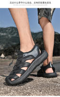 Sandalias de cuero de vaca de verano Tamaño grande para hombres Estilo casual de playa - details 20