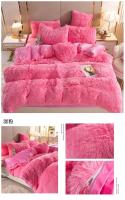 Juego de ropa de cama de lujo, edredón de terciopelo de visón Kawaii, con sábanas, individual y doble, color rosa cálido, para Otoño e Invierno - details 32