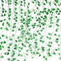 1 pieza 2M decoración del hogar guirnalda de hojas artificiales plantas vid follaje falso enredadera corona de hiedra verde - details 2