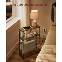 Multienchufe, Mesa Estrecha con 3 Estantes, para Espacios Pequeños con Revistero, para Salón - details 3