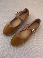 Zapatos de terciopelo para mujer, ropa de calle informal con puntadas a mano, bailarinas, zapatos de tacón de tela roja de Color sólido, mocasines - details 5