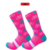 2 pares de calcetines de ciclismo para hombre y mujer, calcetines deportivos profesionales de compresión para bicicleta de carretera, calcetines para bicicleta de montaña, calcetines de carreras con patrón de corazón - details 7