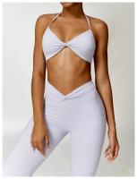 Conjunto de Yoga para Mujeres 2 Piezas Traje de Gimnasio Ropa Deportiva Sujetador de Cintura Alta Pantalones Cortos Leggings de Yoga Material de Nylon Adecuado para Primavera/Verano - details 9
