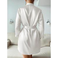 Pijamas de verano para mujer, estilo europeo y americano, delantal de gasa, albornoz sexy, vestido tejido a mano de seda helada. - details 20