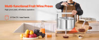 SucceBuy Prensa Manual para Vino de Frutas de 3,17 Gal/12L, Barriles Dobles de Acero Inoxidable, Exprimidor para Sidra, Manzana, Uva, Miel - details 0