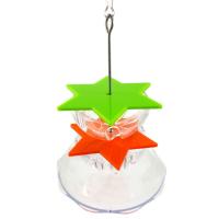 Juguetes colgantes para morder pájaros, estrella Hexagonal acrílica, caja de comida creativa para loros, fácil instalación multicapa, alimentador de forrajeo de aves - details 16