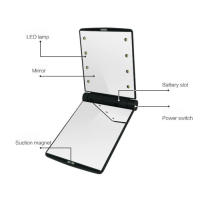 Espejo LED portátil con luces de tocador rosas, lámpara de espejo led plegable de mano, espejo de bolsillo de maquillaje compacto - details 2