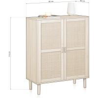 Zapatero 2 Puertas, Zapatero Estrecho, Acabado en Pino y Rattan, Medidas: 60 cm (Largo) x 82 cm (Alto) x 24 cm (Fondo) - details 19
