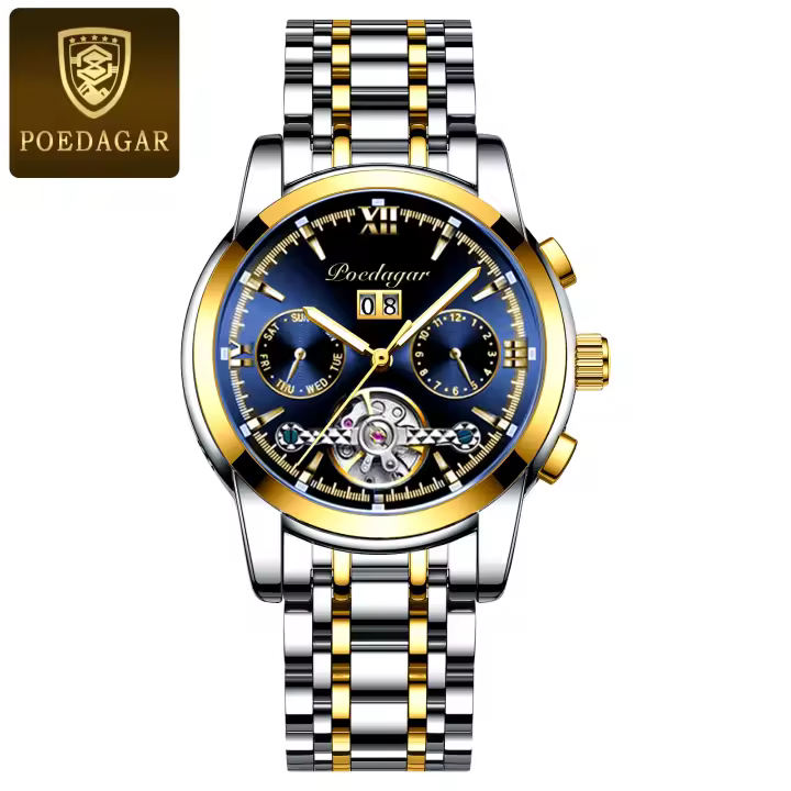 Reloj mecánico totalmente automático de marca suiza impermeable reloj luminoso de moda para hombre - 1
