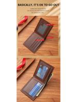 Cartera Bifold Corta para Hombres Cuero Falso Delgada y Negociosa Porta Tarjetas de Credit ID - details 3