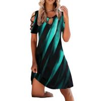 Vestido estampado de verano para mujer, vestidos de manga corta - details 0