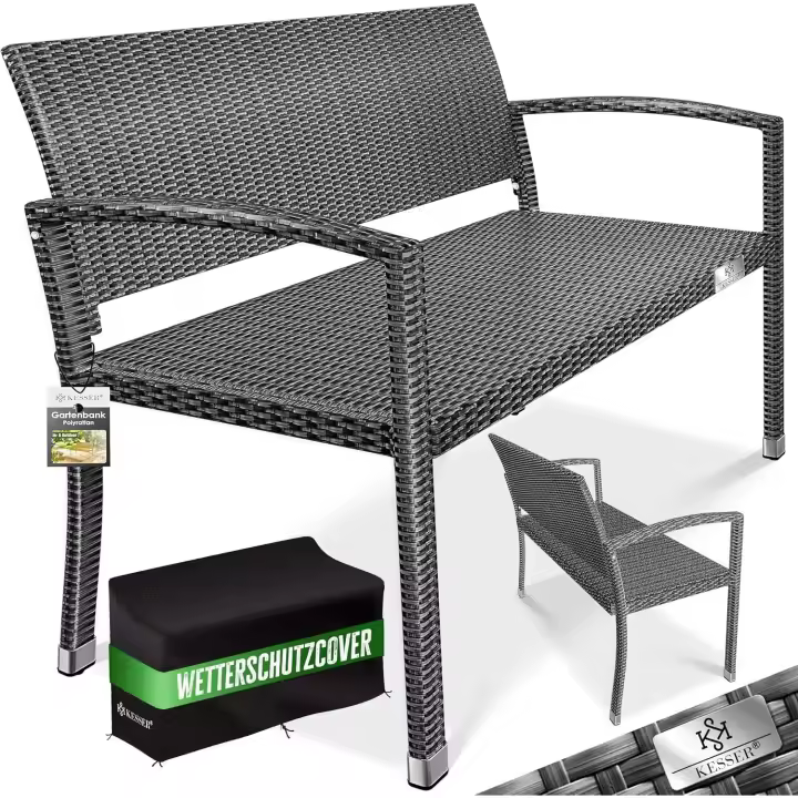 Banco de Jardín KESSER® Resistente a la Intemperie Resistente a Rayos UV Soporte hasta 320kg - 1
