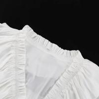 Elegante Vestido Mini de Cintura Alta con Encaje Manga Larga, Agujero en la Cintura, Lazo de Moda para Mujeres - details 0