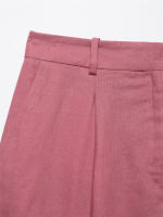 OUWU- 2025 Conjunto De Traje Rosa Para Mujer, Chaleco Con Botones Sin Mangas Y Pantalones Cortos Plisados, Elegante Y Versátil Para Ropa De Verano - details 4