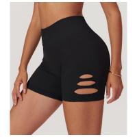Shorts de yoga de cintura alta sin costuras con efecto levanta glúteos de secado rápido para mujer - details 11