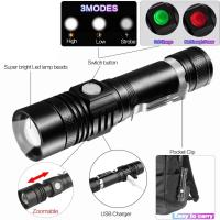 Linterna LED Potente de Aleación de Aluminio Portátil, Recargable por USB, Luz de Flash Impermeable para Acampar al Aire Libre - details 0