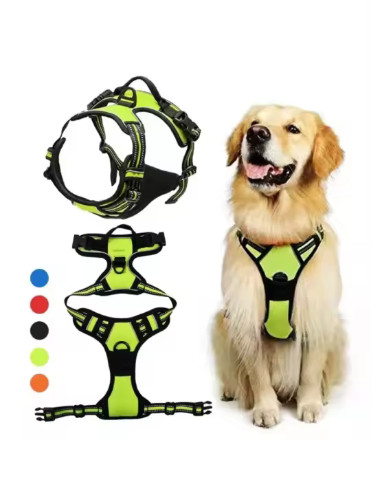Bridle Reflectante Ajustable para Mascotas Chaleco Transpirable Correa de Pecho para Perros Pequeños, Medianos, Grandes Collar para Cachorros Accesorios para Perros - 1