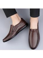 Zapatos Casuales de Cuero para Hombres Primavera-Verano 2025 Cómodos, de Primera Calidad, Perforados con Agujeros, Estilo Casual para Mediana Edad - details 9
