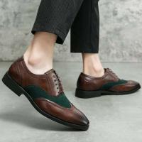 2023 vestido informal hecho a mano de cuero de alta calidad de estilo italiano para hombre con cordones zapatos deportivos negros y marrones - details 7