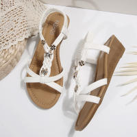 Sandalias de cuña para mujer 2025 Verano Nuevo Estilo Coreano Sandalias Bohemias de Punta Redonda y Abierta para Mujeres - details 15