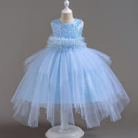 Vestido de noche para niños con flores, pasarela, princesa, niña, tul hinchado, presentadora, actuación de Piano - details 1