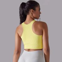 Hamidou-Sujetador deportivo para mujer, ropa interior de gimnasio, hilo Sexy, informal, a rayas, sin costuras, Top ajustado para gimnasio - details 22