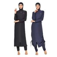 Traje de baño musulmán modesto Burkini para mujer, traje de baño para mujer, Abayas, Hijab islámico de manga larga, cobertura completa, traje de baño, 3 uds. - details 0