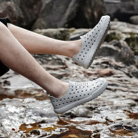 Al aire libre pareja agujero zapatos vadear tendencia de ocio sandalias de playa de los hombres y las mujeres transpirable suela suave hueco zapatos de lluvia - details 14