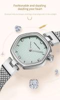 Relojes de lujo premium Hannah Martin de la mejor marca para mujer, malla de acero inoxidable con reloj de oro rosa blanco, relojes originales con movimiento de cuarzo japonés - details 3