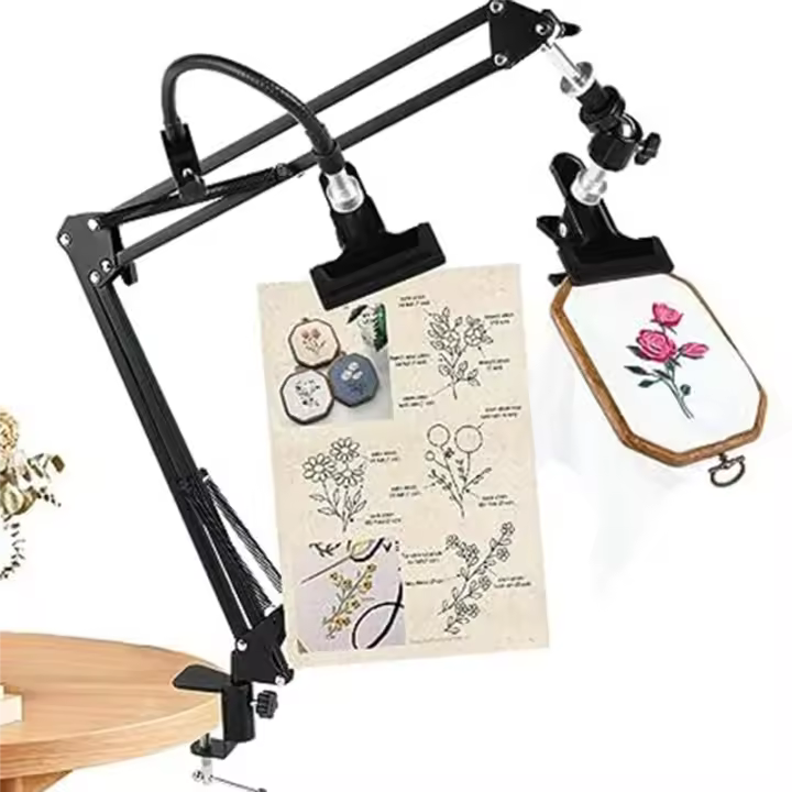 Soporte de aro de bordado de Metal ajustable, 360, para coser artesanías de punto de cruz - 1