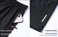 Pantalones Cortos de Secado Rápido de Sensación de Hielo para Hombres Ajuste Recto, Longitud Media, Material de Poliéster, Transpirable, Absorbente de Sudor para Verano, Báscula, Playa - details 5