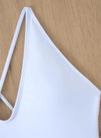 Traje de Baño de Una Pieza Blanco Ajuste de Cuerpo, Dacron, Estilo de Verano/Primavera 24, No Retirable - details 8