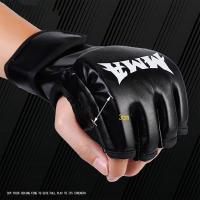 1Pair Thick Boxing Gloves MMA Gloves Half Finger - details 1