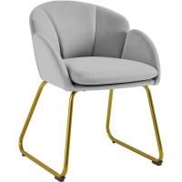 Comedor Moderno Tapizada Terciopelo con Apoyabrazos y Respaldo Ergonómico Gris - details 0