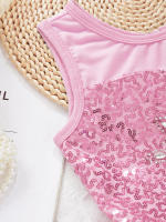 Vestido de baile de Ballet para niñas, sin mangas, lentejuelas brillantes, leotardo de malla, tutú, Ropa de baile, gimnasia, patinaje, disfraz de escenario actuación - details 22